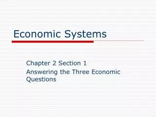 Economic Systems