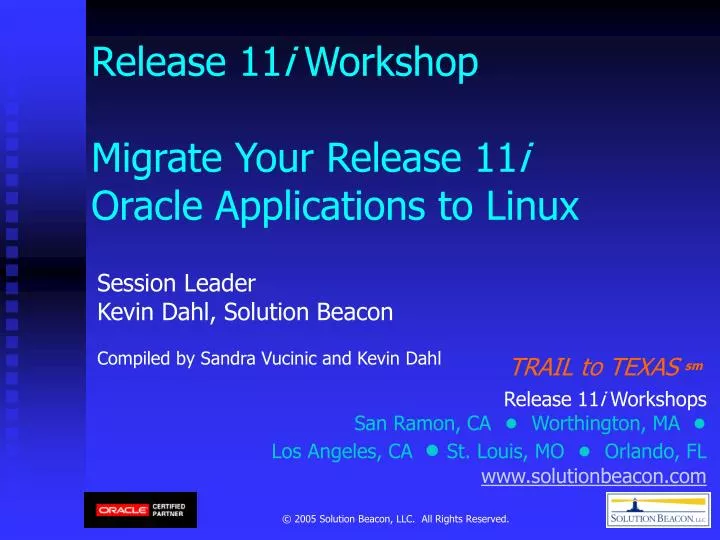 release 11 i workshop migrate your release 11 i oracle applications to linux