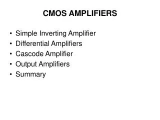 CMOS AMPLIFIERS