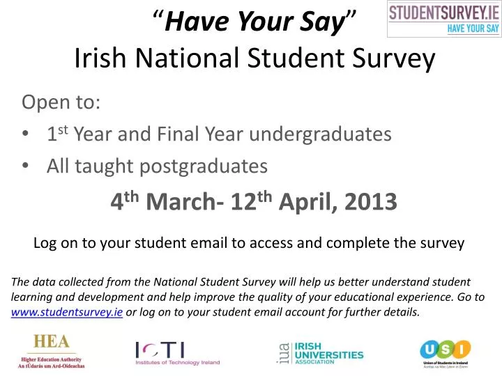 have your say irish national student survey