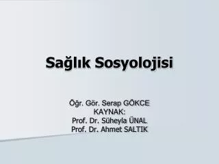 sa l k sosyolojisi