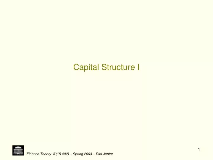 capital structure i