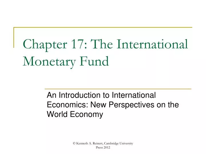 chapter 17 the international monetary fund