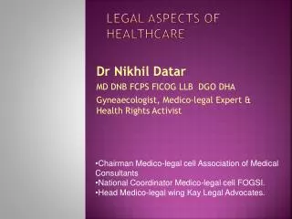 Legal aspects of healthcare
