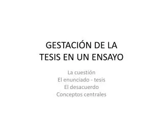 gestaci n de la tesis en un ensayo