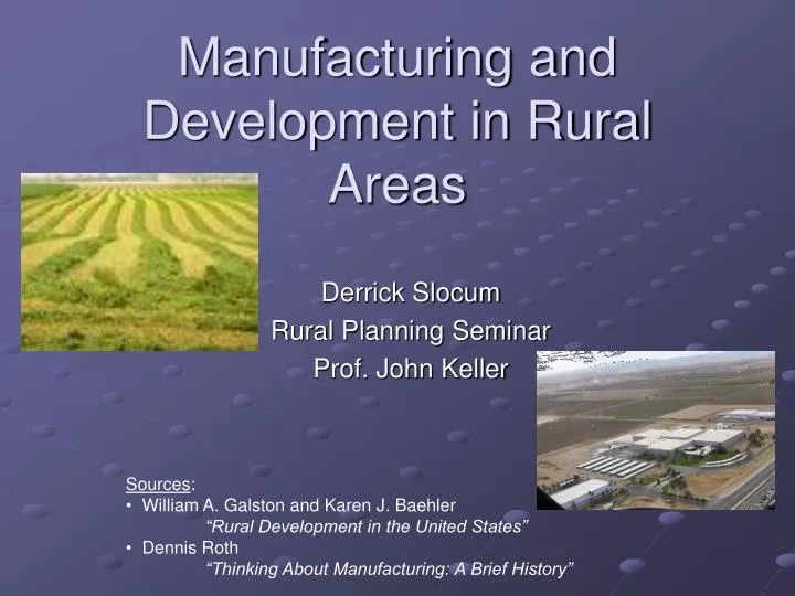 manufacturing and development in rural areas