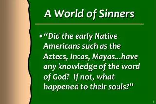 A World of Sinners