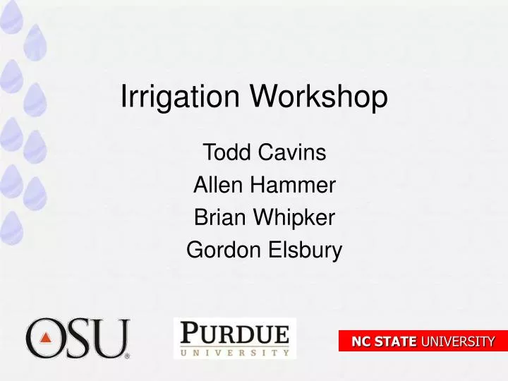 irrigation workshop
