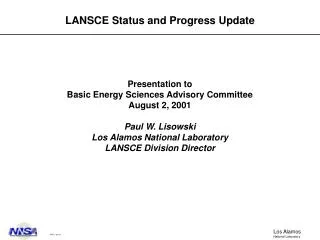 LANSCE Status and Progress Update