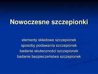 nowoczesne szczepionki