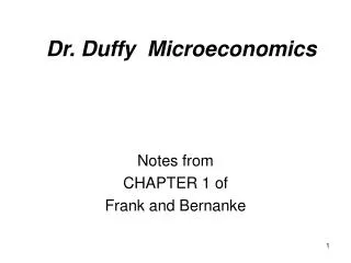 Dr. Duffy Microeconomics