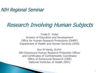 NIH Regional Seminar