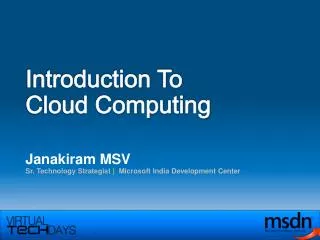 Introduction To Cloud Computing