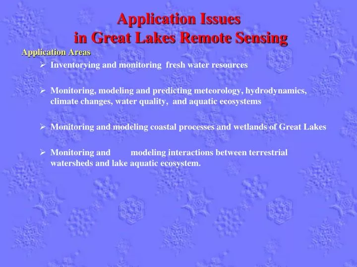 application issues in great lakes remote sensing