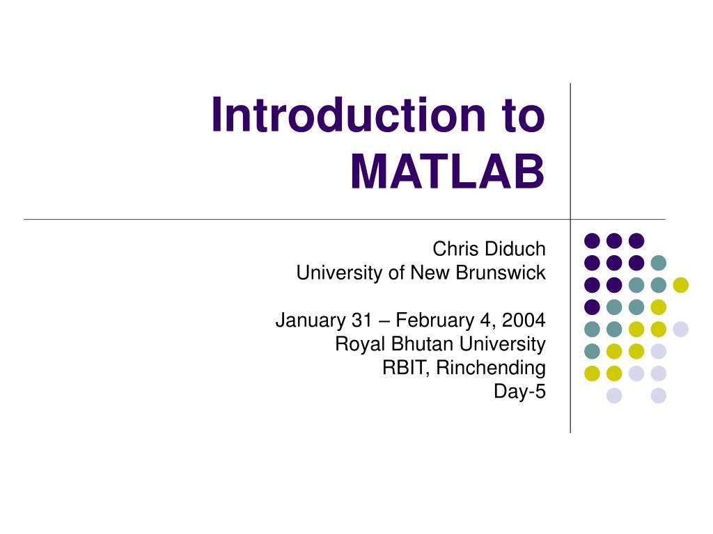 PPT - Introduction to MATLAB PowerPoint Presentation, free download ...