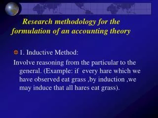 Research methodology for the formulation of an accounting theory