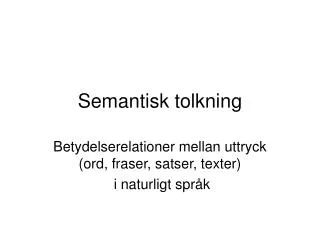 Semantisk tolkning