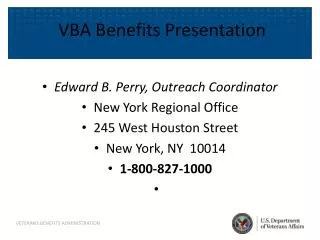 VBA Benefits Presentation