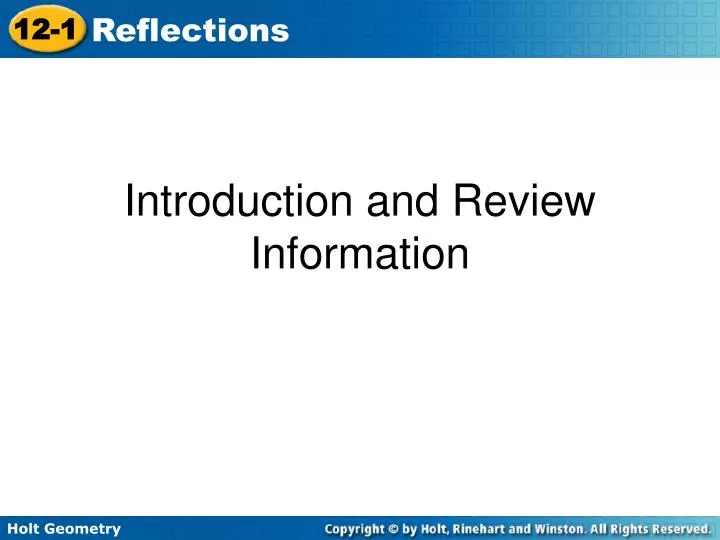introduction and review information