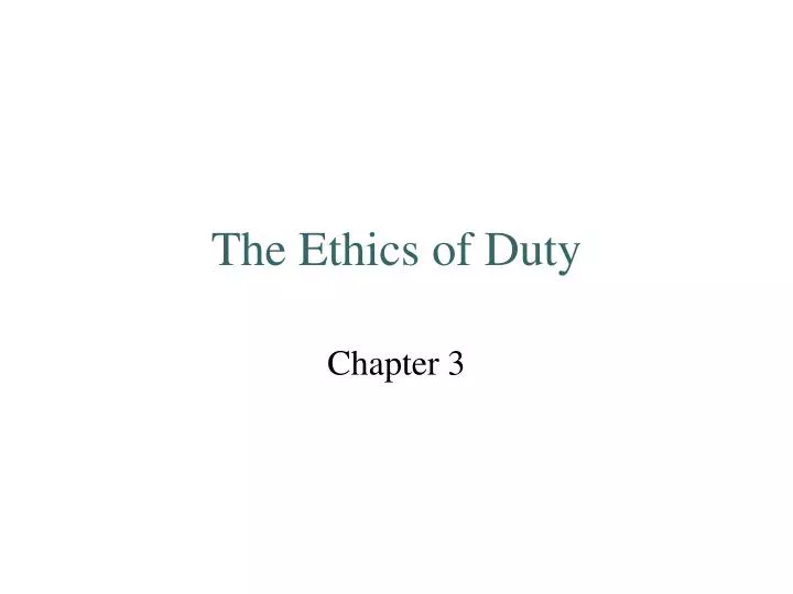 the ethics of duty