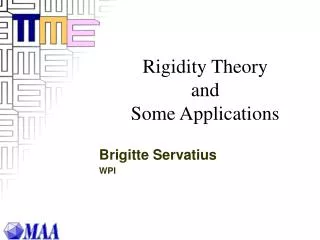 Rigidity Theory and Some Applications