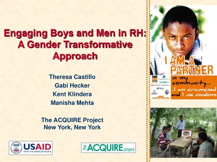 engaging boys and men in rh a gender transformative approach