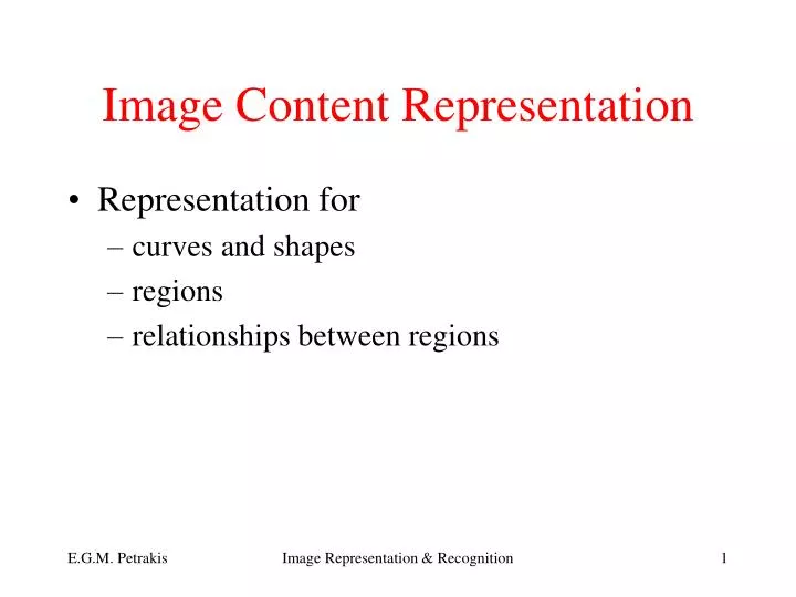 image content representation