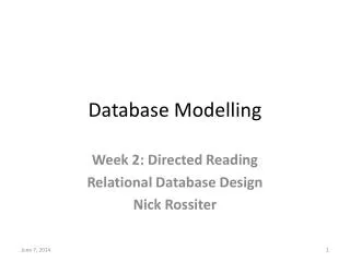 Database Modelling