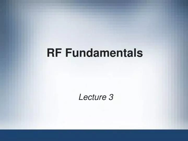 rf fundamentals