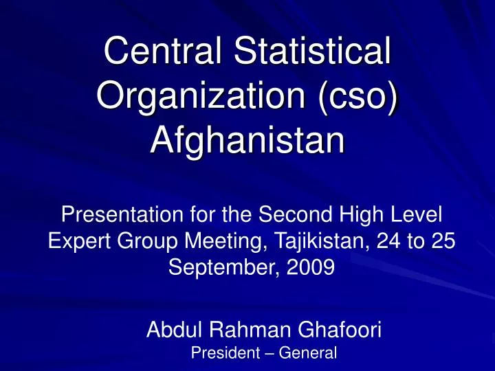 central statistical organization cso afghanistan