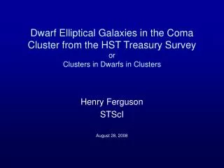 Dwarf Elliptical Galaxies in the Coma Cluster from the HST Treasury Survey or Clusters in Dwarfs in Clusters