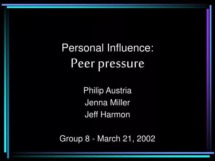 personal influence peer pressure