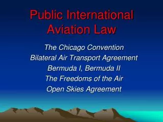 Public International Aviation Law
