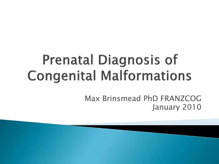 prenatal diagnosis of congenital malformations