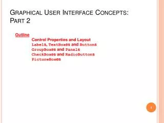Graphical User Interface Concepts: Part 2