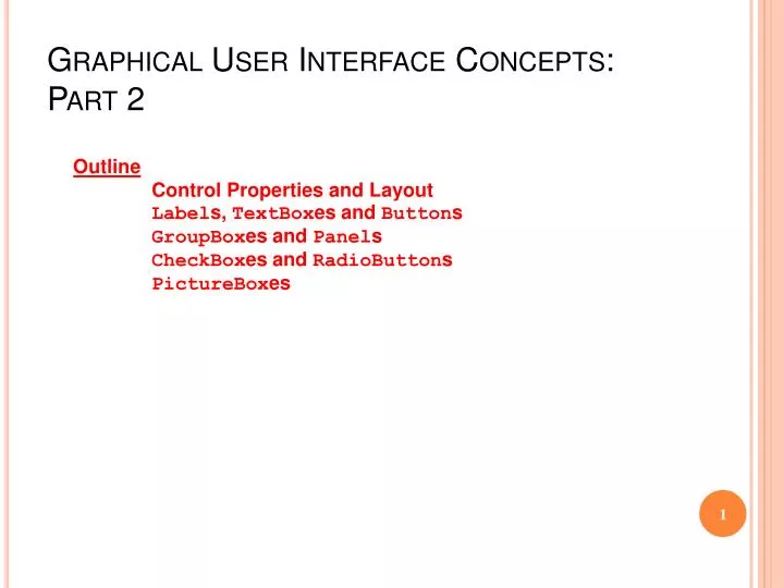 graphical user interface concepts part 2
