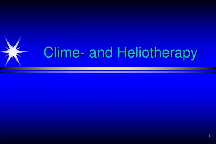 clime and heliotherapy