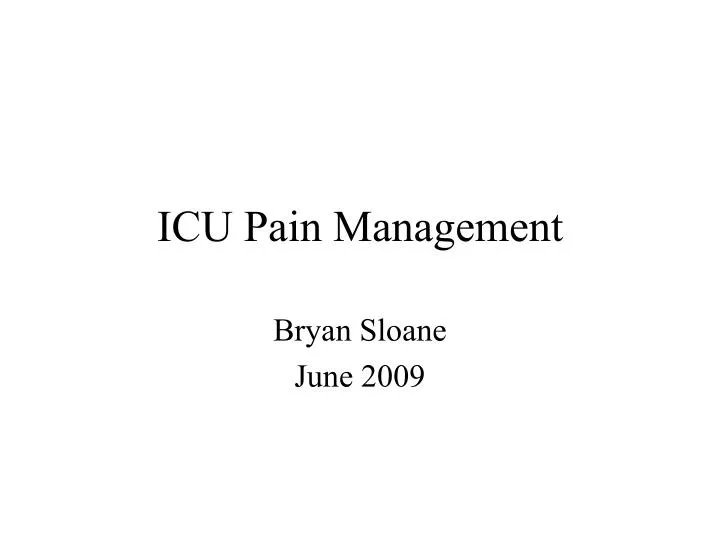 icu pain management