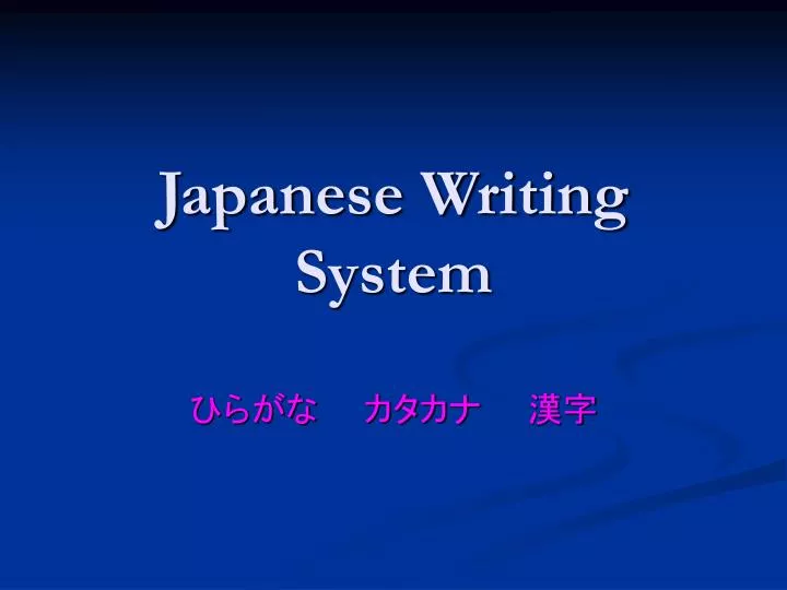 japanese writing system