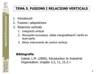 tema 5 fusions i relacions verticals