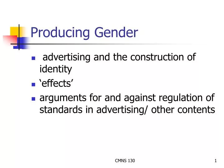 producing gender