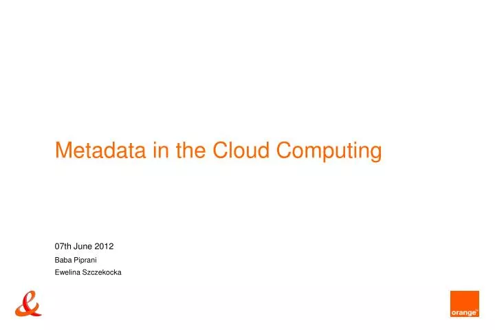 metadata in the cloud computing