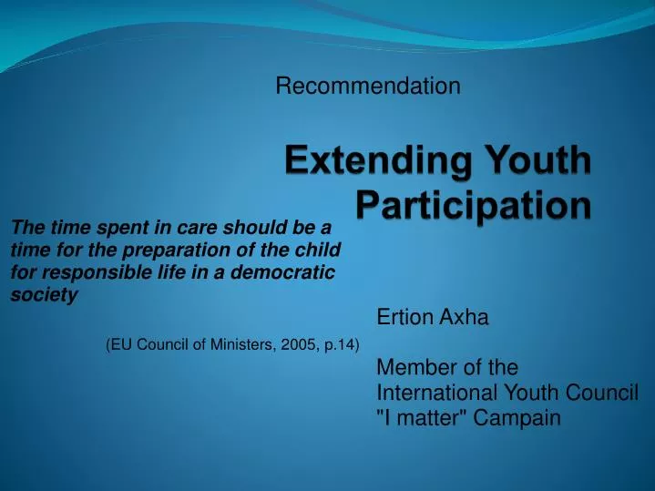 extending youth participation