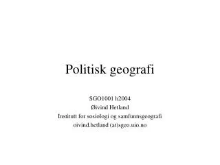 Politisk geografi