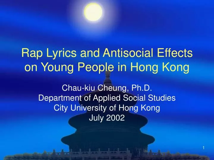 rap lyrics and antisocial effects on young people in hong kong
