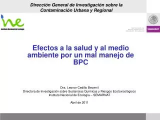 efectos a la salud y al medio ambiente por un mal manejo de bpc