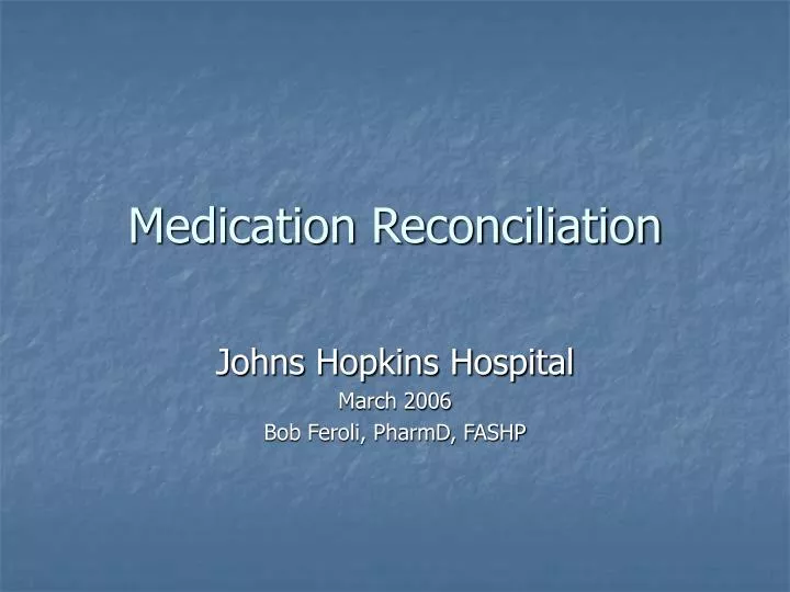 medication reconciliation