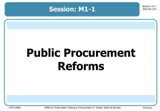 Public Procurement Reforms