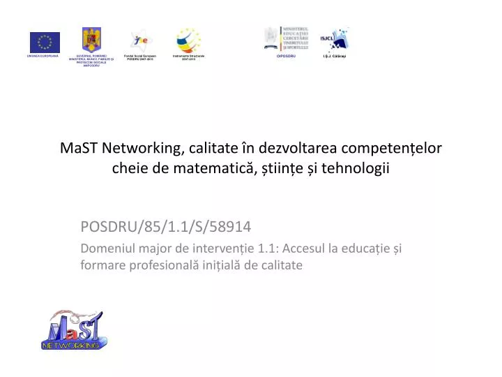 mast networking calitate n dezvoltarea competen elor cheie de matematic tiin e i tehnologii