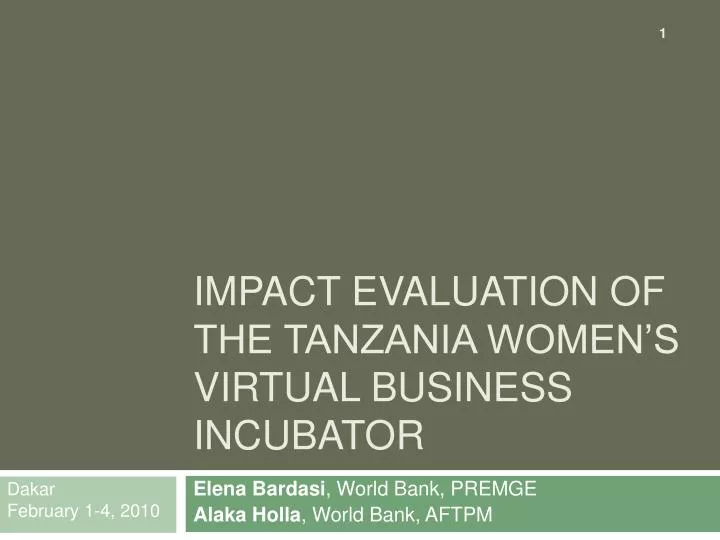 impact evaluation of the tanzania women s virtual business incubator